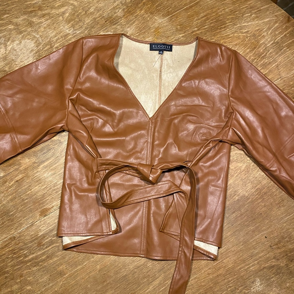 Eloquii 18 faux leather Top